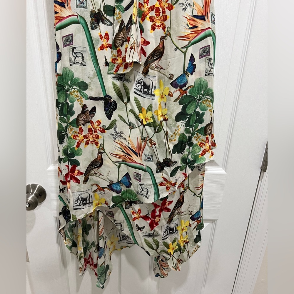 100% SILK SHELL SCARF PRINTED DRESS - Picture 5 of 6